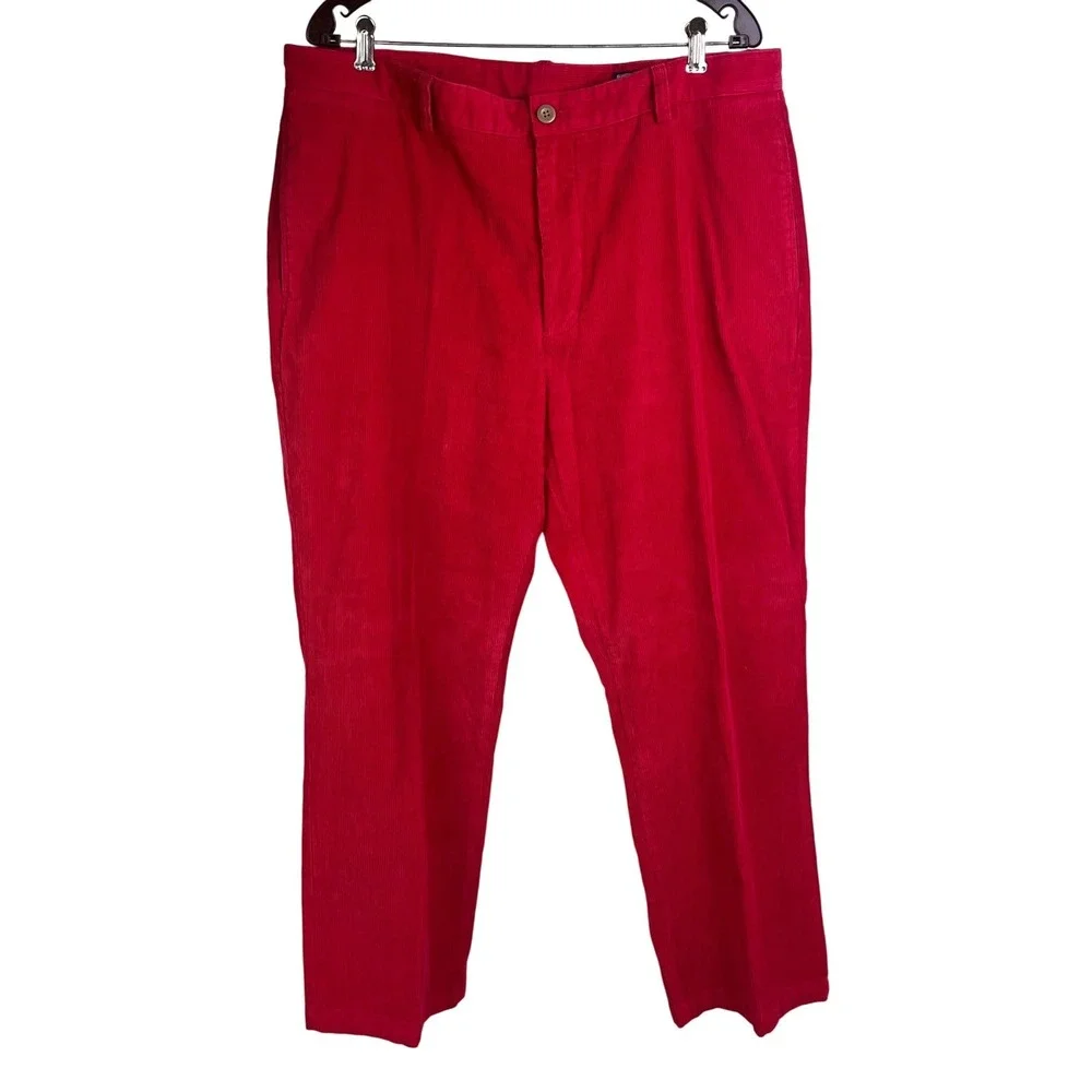 Vineyard Vines Men's Red Corduroy Club Cotton Relaxed Fit Chino Pant Size 38x30